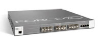 Force10 24-port 100Base-FX/GbE SFP chassis w/ 4x 10/100/1000Base-T ports, 2x modular slots & 2x AC power supplies, FTOS software (S25-01-GE-24P-2)